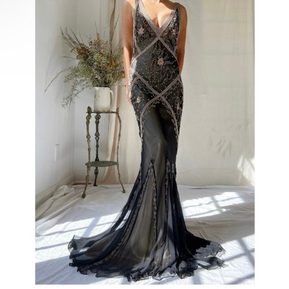green emerald velvet dress Cache Satin Gold A-line Dress